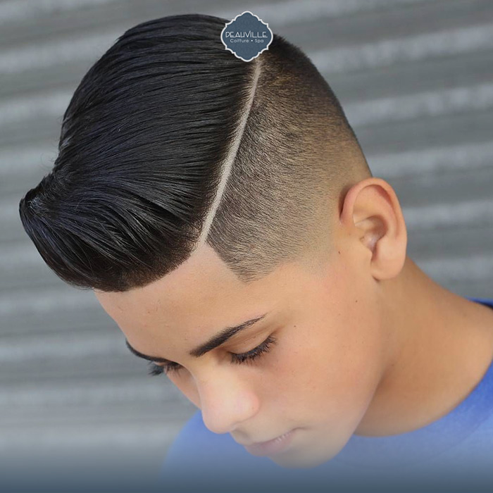 4-Style fade line hairstyle for kids
