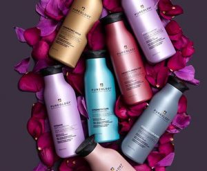 Pureology hair products on display at Montreal salon