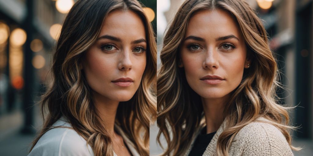 Comparison of balayage and traditional highlights on a woman's hair, showcasing the distinct techniques and results.